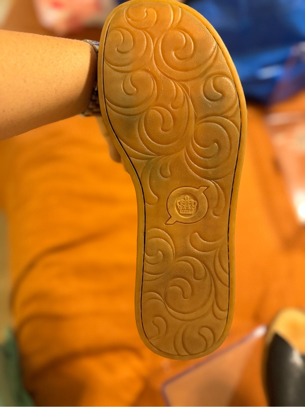 Born Black Leather Open-Toe Wrap Sandals with Tan Footbed - Picture 4 of 4